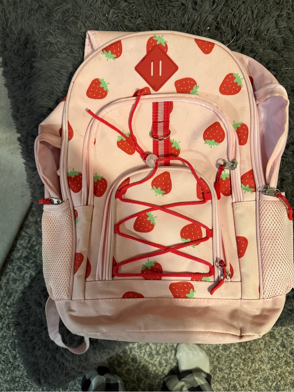 Pink Strawberry Backpack - Cute School Bag
